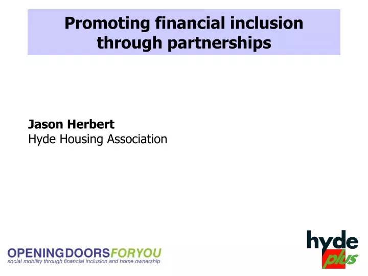 promoting financial inclusion through partnerships