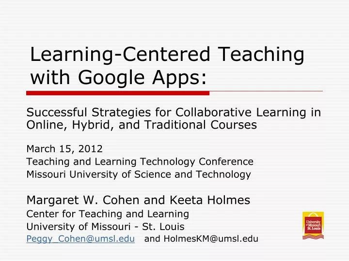 learning centered teaching with google apps