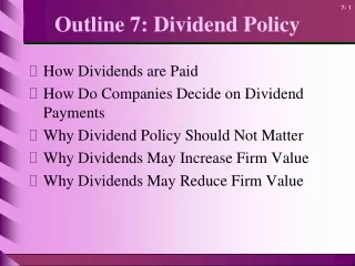 Outline 7: Dividend Policy