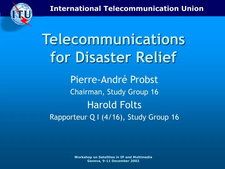 telecommunications for disaster relief