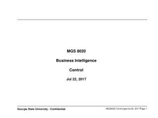MGS 8020 Business Intelligence Control Jul 22, 2017