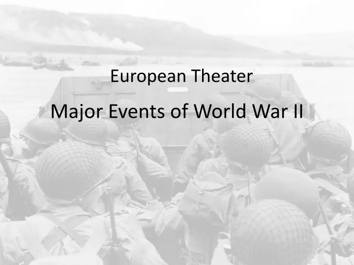 major events of world war ii