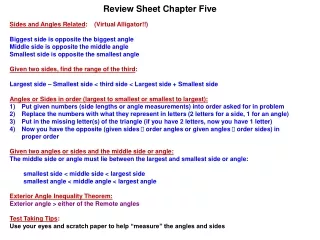 Review Sheet Chapter Five
