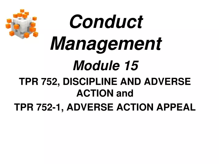 conduct management module 15 tpr 752 discipline