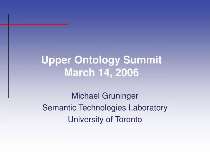 upper ontology summit march 14 2006
