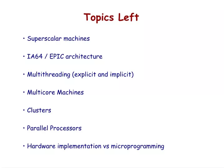 topics left