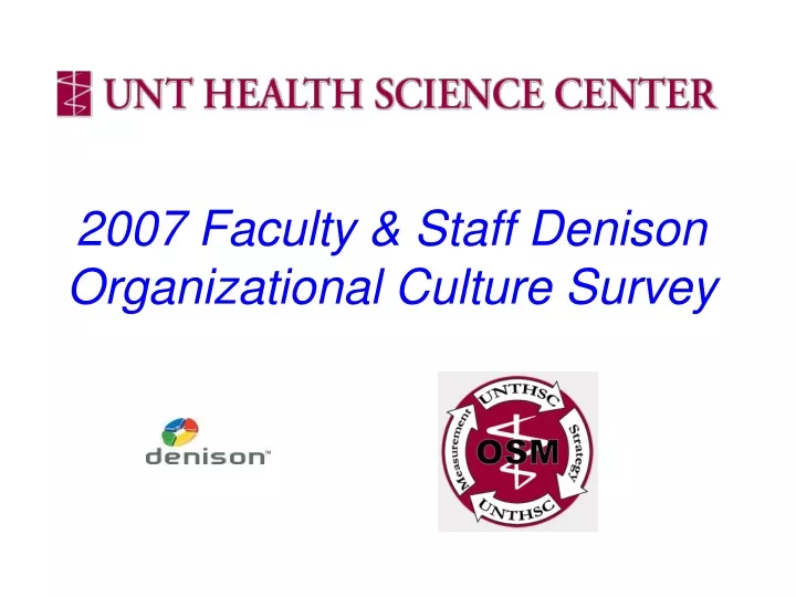 2007 faculty staff denison organizational culture survey