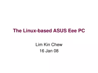 The Linux-based ASUS Eee PC