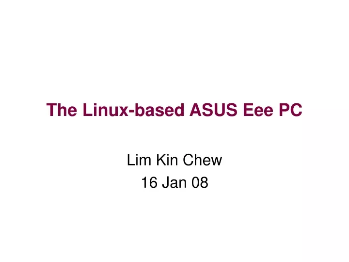 the linux based asus eee pc