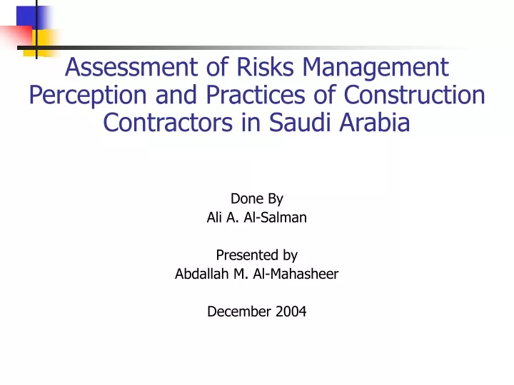 assessment of risks management perception