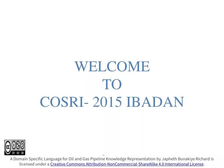 welcome to cosri 2015 ibadan