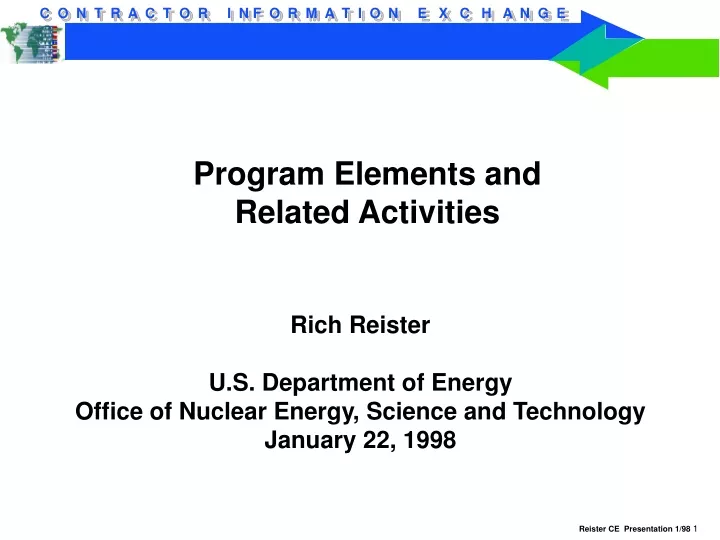 program elements and related activities