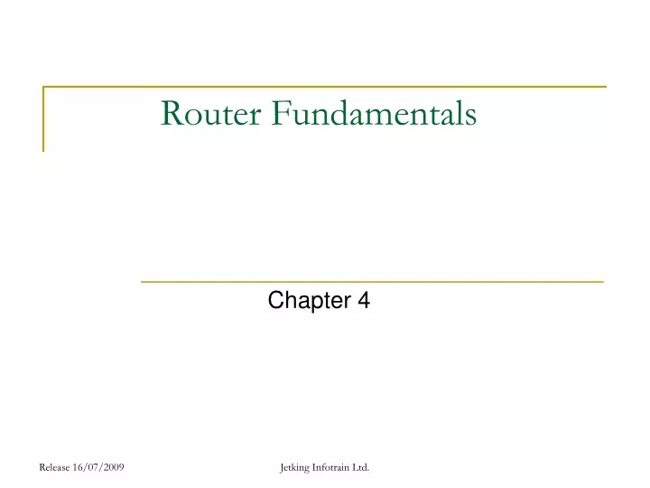 router fundamentals