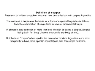 Definition of a corpus