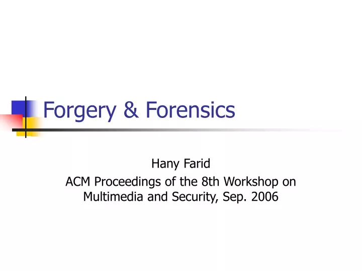 forgery forensics
