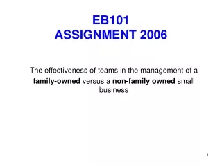 EB101  ASSIGNMENT 2006