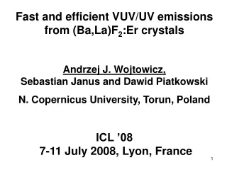 Fast and efficient VUV/UV emissions from  (Ba,La)F 2 : Er crystals