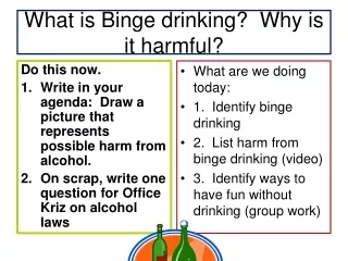 What is Binge drinking?  Why is it harmful?