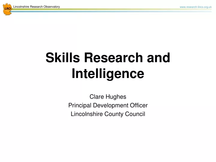 skills research and intelligence