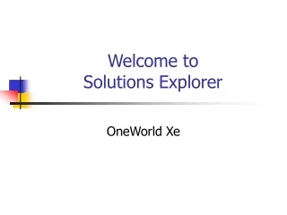 Welcome to  Solutions Explorer