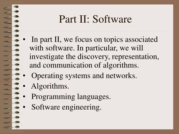 part ii software
