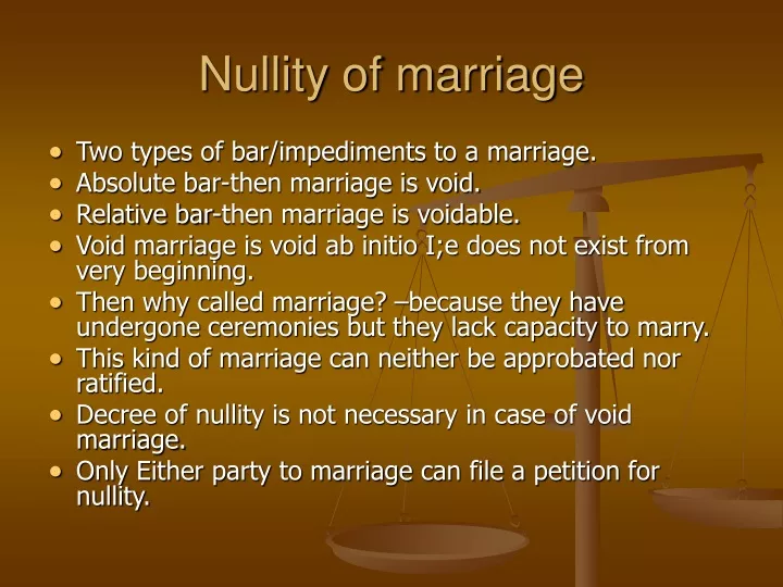 nullity of marriage