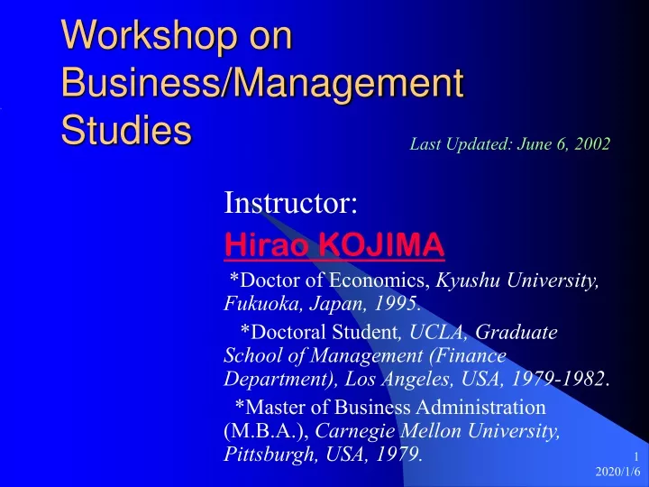 workshop on business management studies