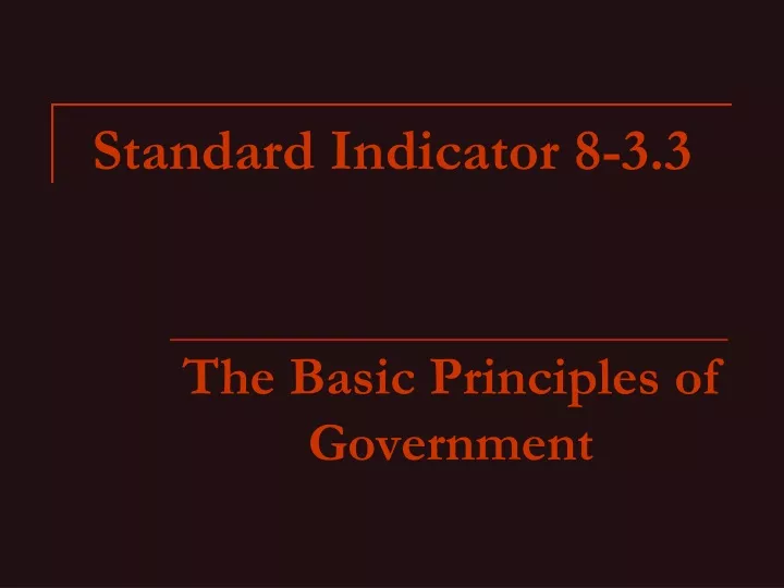 standard indicator 8 3 3