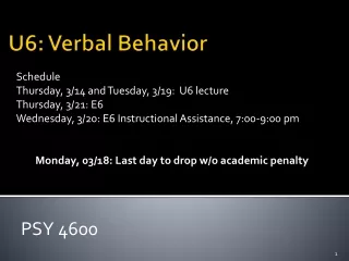 U6: Verbal Behavior