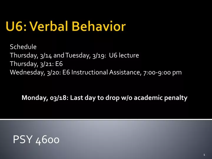 u6 verbal behavior