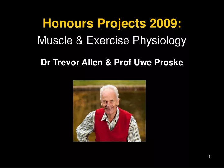 honours projects 2009 muscle exercise physiology
