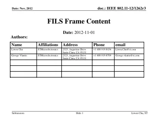 FILS Frame Content