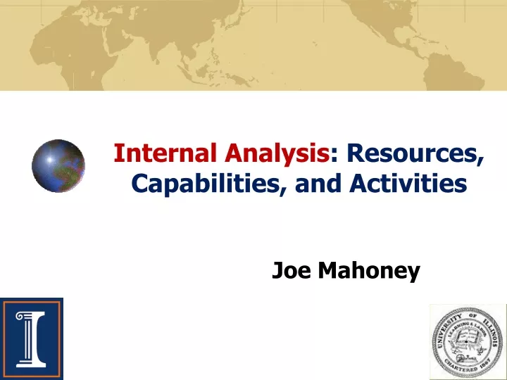 internal analysis resources capabilities and activities