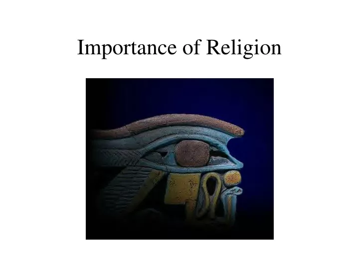 importance of religion