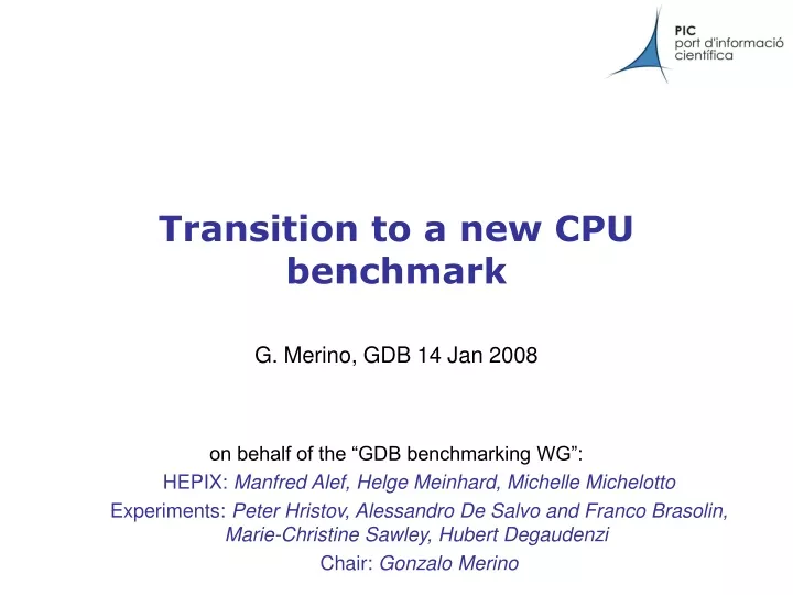 transition to a new cpu benchmark