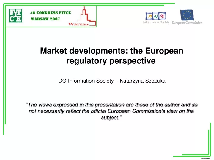 market developments the european regulatory