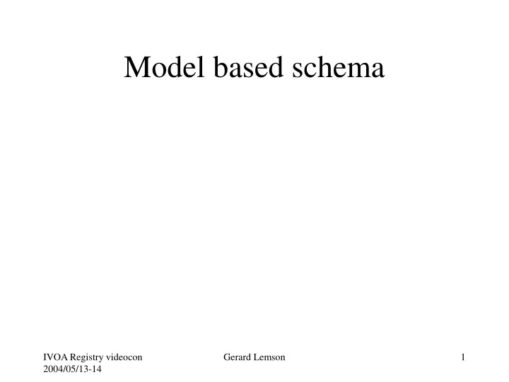 model based schema