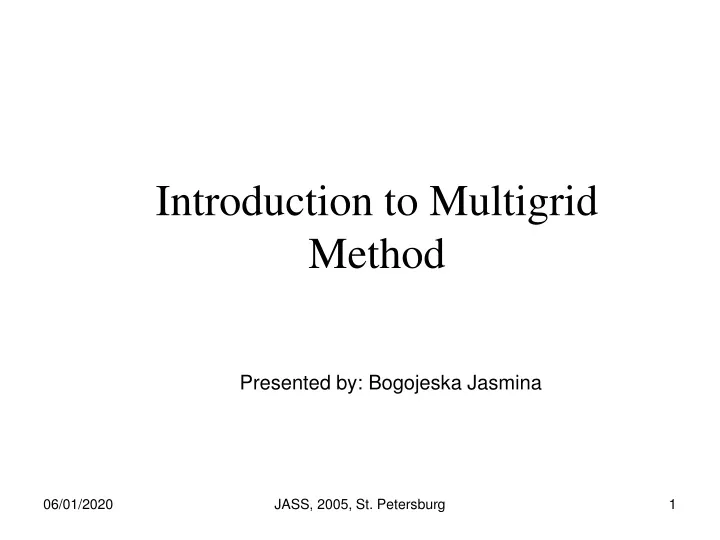 introduction to multigrid method