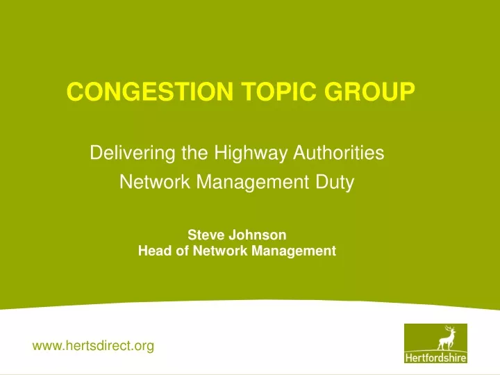congestion topic group