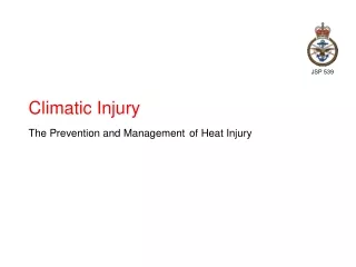 Climatic Injury The Prevention and Management of Heat Injury