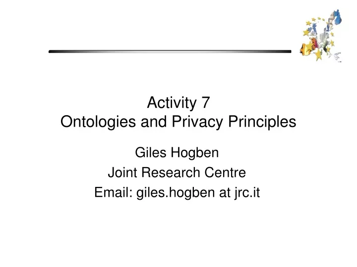 activity 7 ontologies and privacy principles
