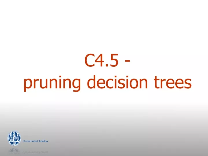 c4 5 pruning decision trees