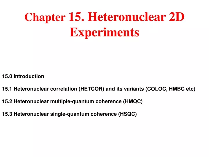 chapter 15 heteronuclear 2d experiments