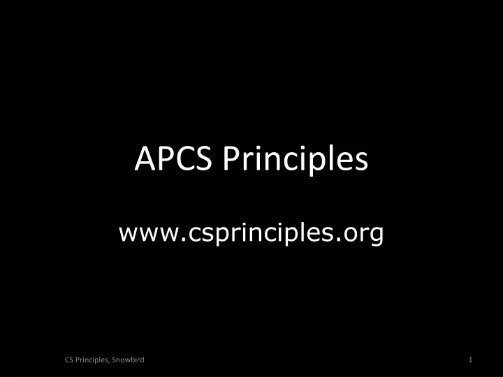 apcs principles
