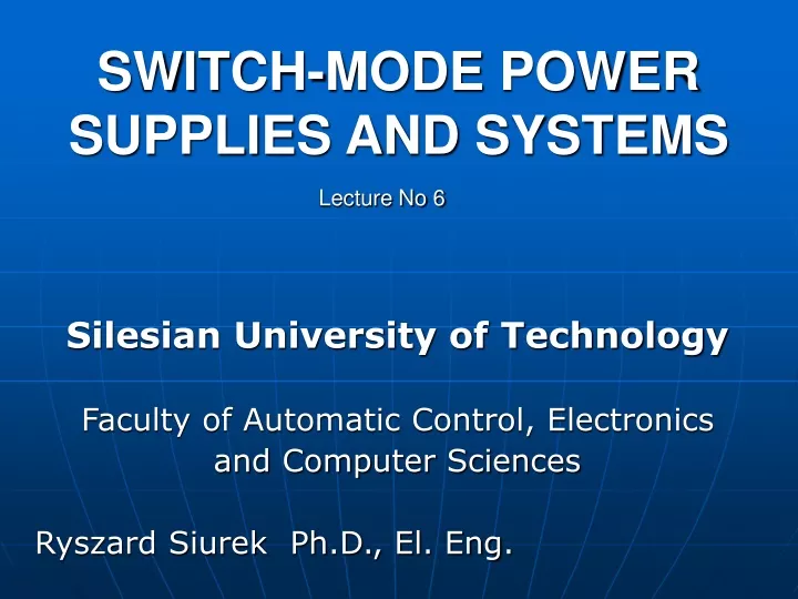 switch mode power supplies and systems