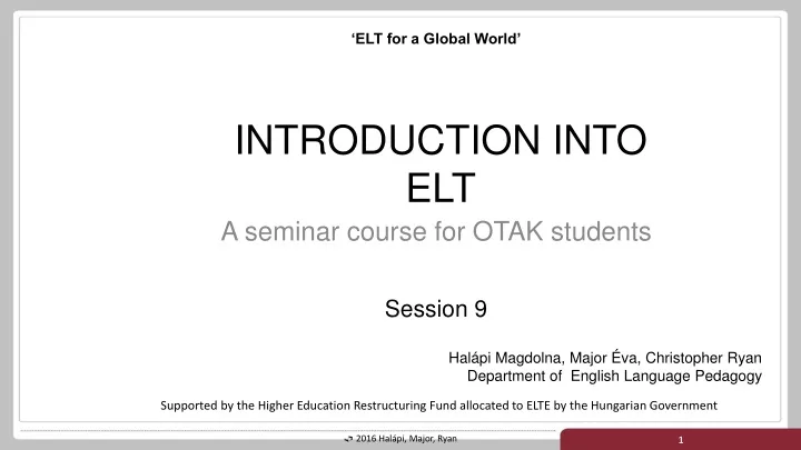 elt for a global world