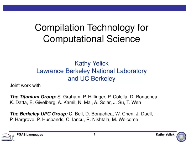 compilation technology for computational science