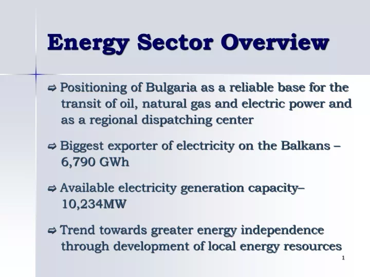 energy sector overview