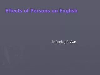 Effects of Persons on  English