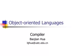 Object-oriented Languages